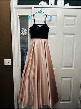 Black & Rose Gold Satin Ball Gown
